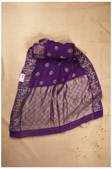 Violet Paithani Bandhni Gajji Silk Wedding Saree