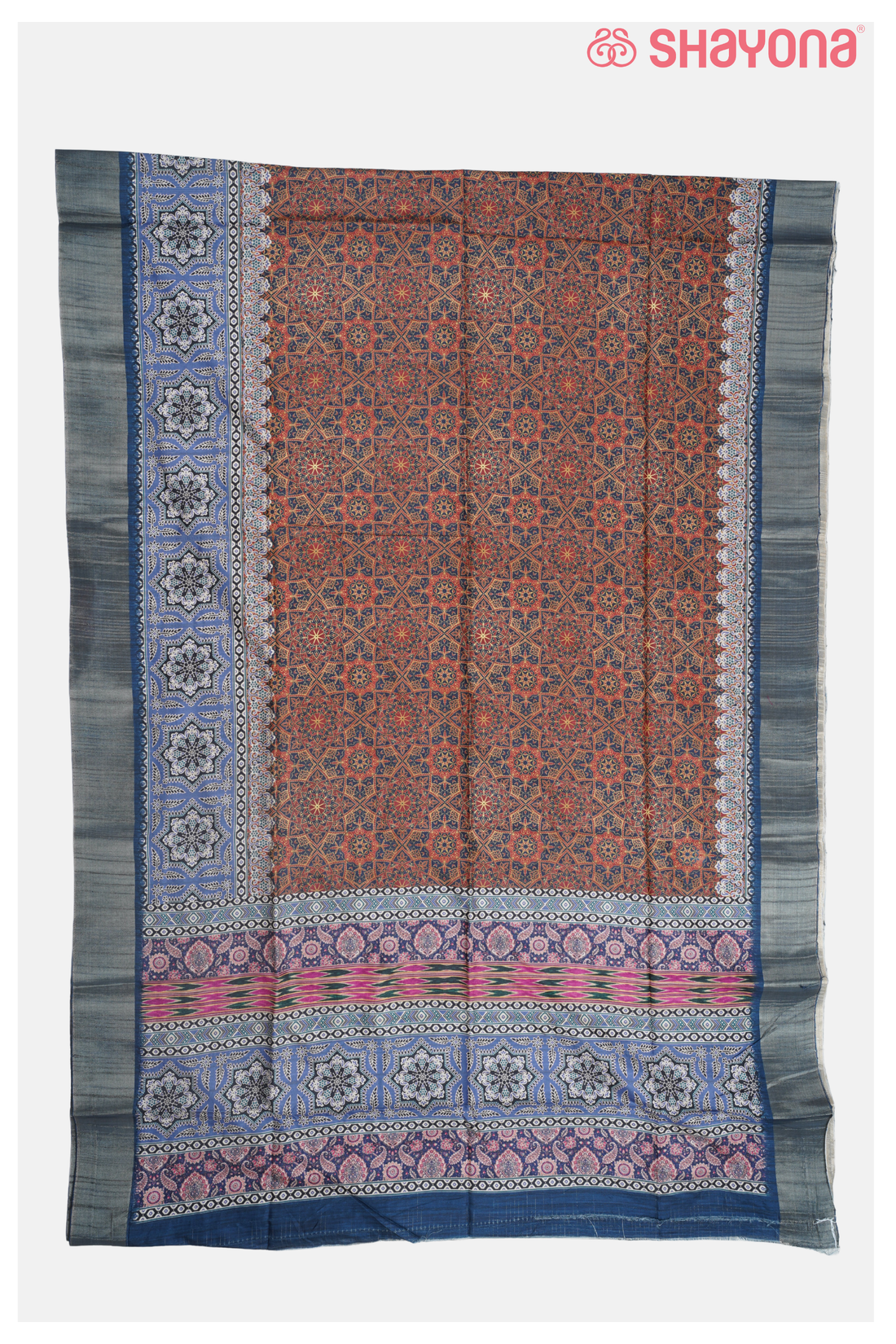 Multicolor Premium Cotton Saree With Printed