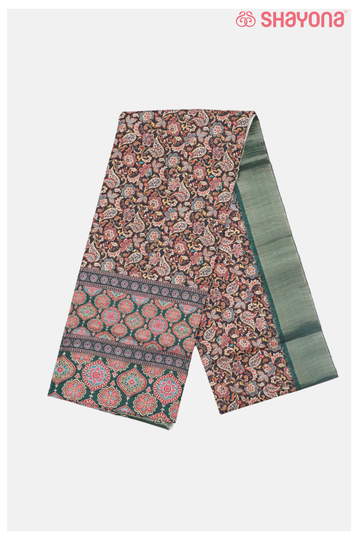 Multicolor Cotton Saree With Printed Jaal