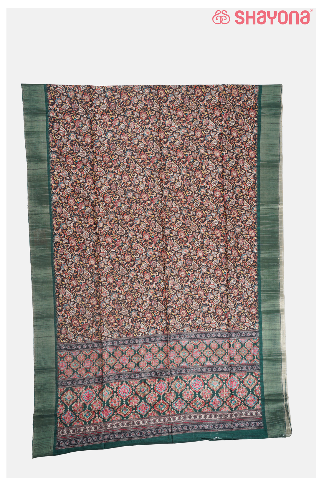 Multicolor Cotton Saree With Printed Jaal