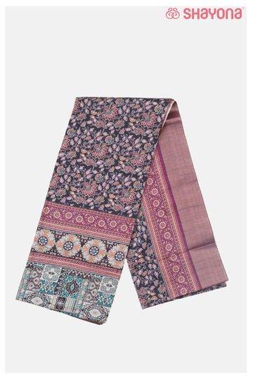 Plum Printed Soft Touch Cotton Saree