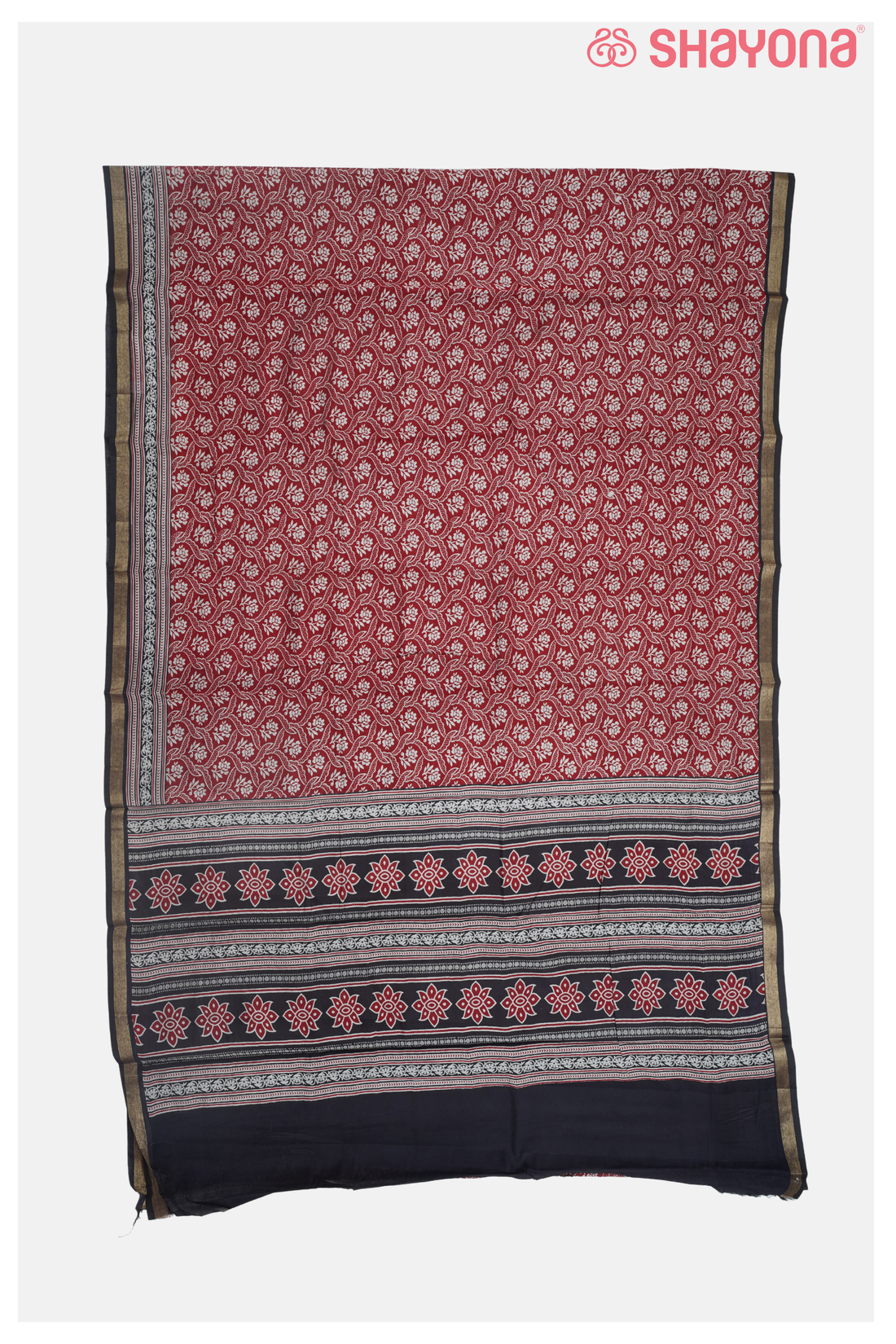 Maroon Soft Touch Printed Cotton Saree