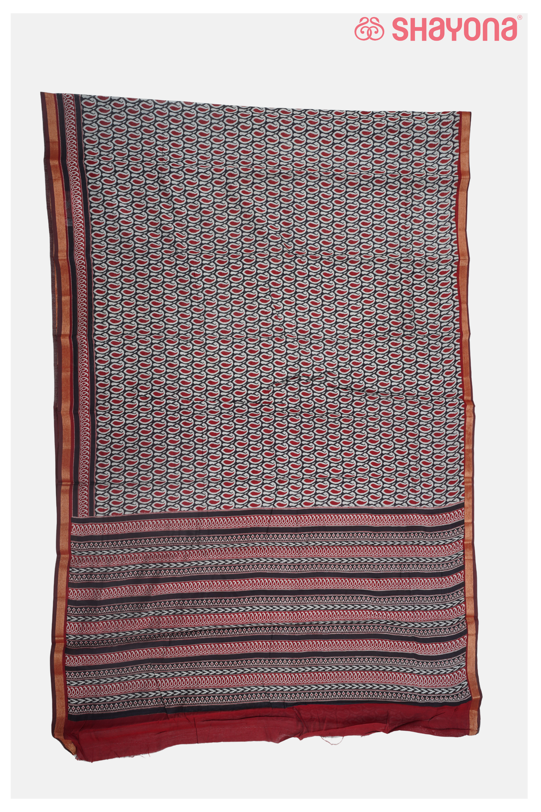 Maroon Soft Touch Cotton Printed Saree