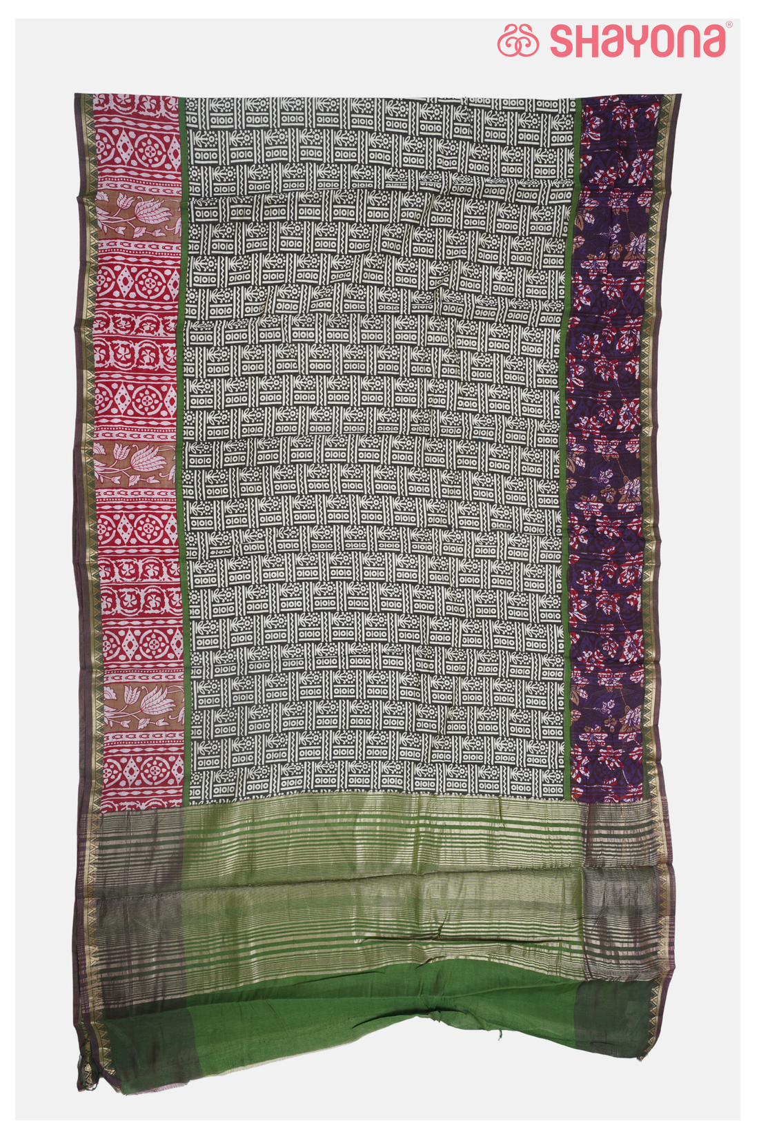 Light Black Printed Soft Touch Cotton Saree