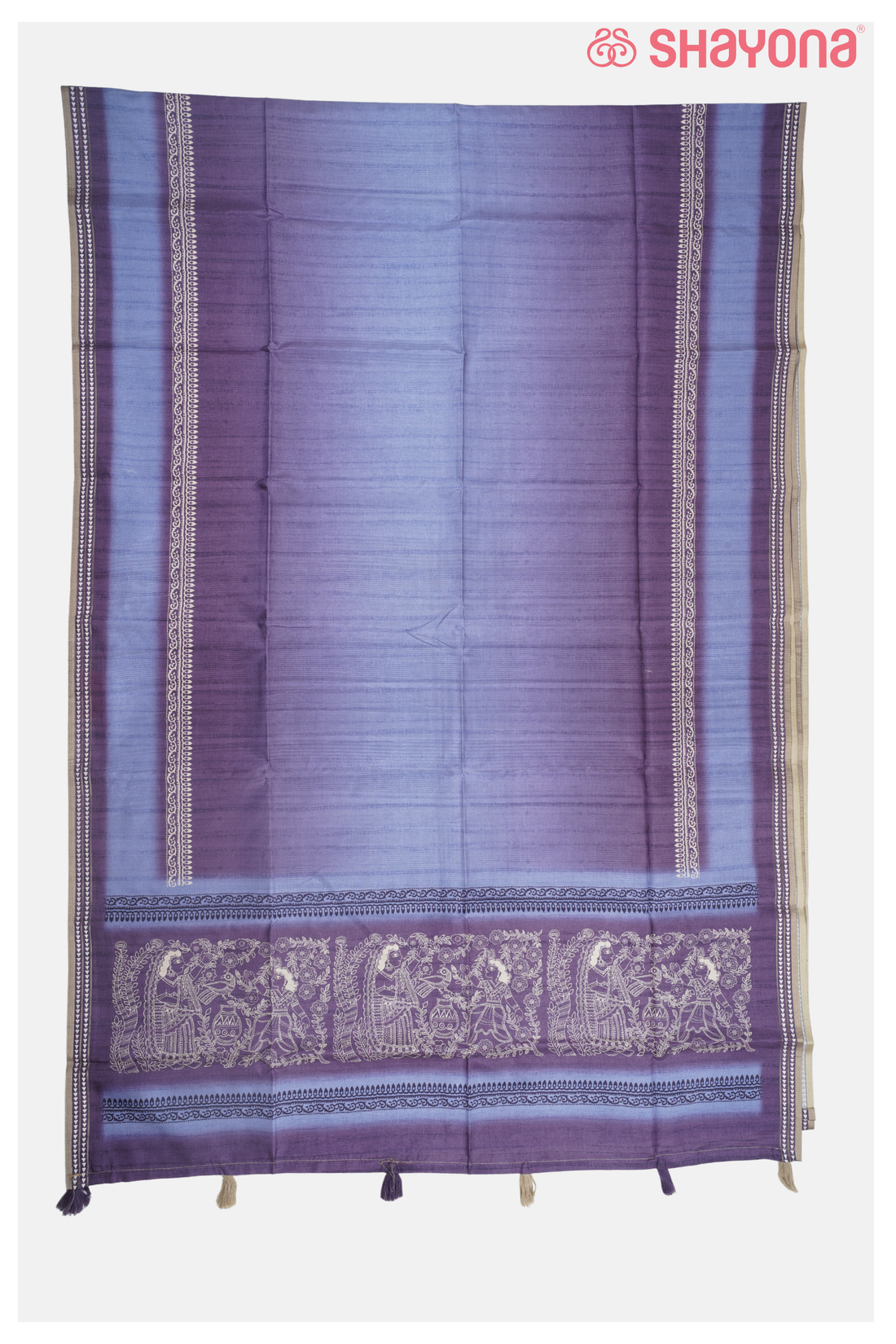 Amethyst Purple Printed Cotton Saree