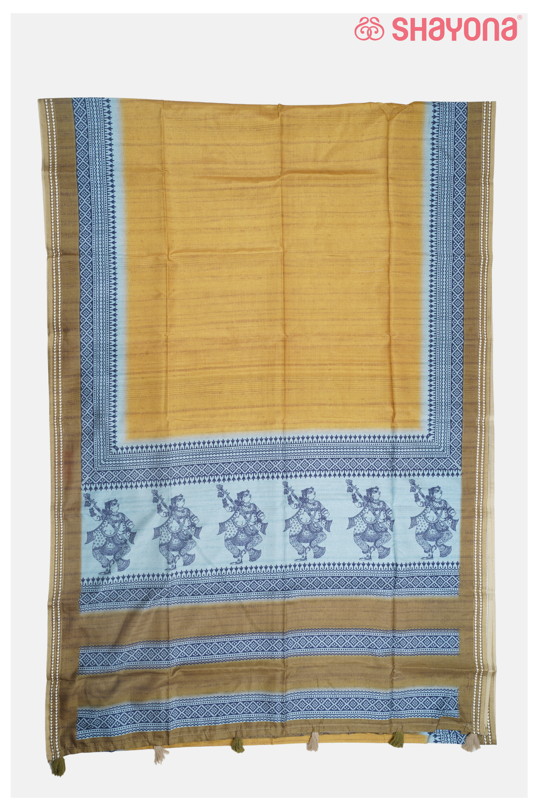 Goldenrod  Printed Cotton Saree