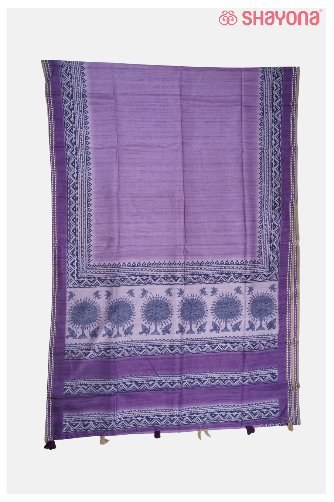 Onion Purple Cotton With Printed Saree