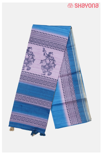 Blue Soft Touch Cotton Printed Saree