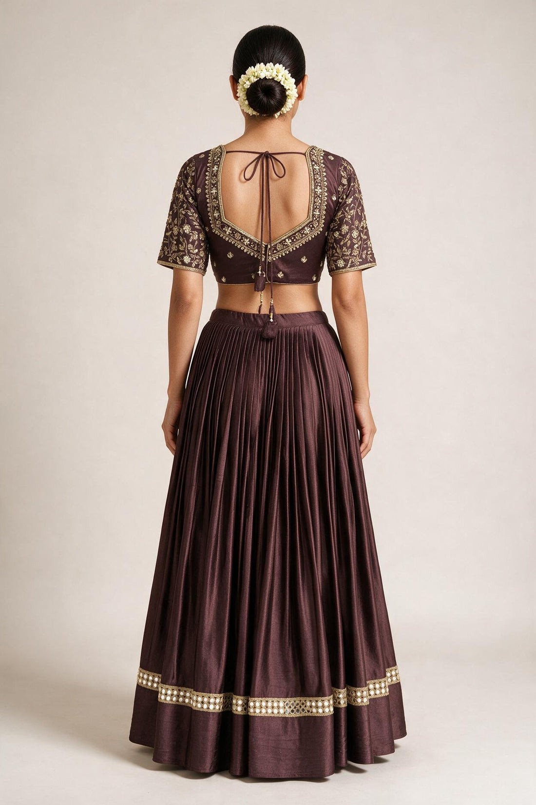 Wine Embroidered Chaniya Choli