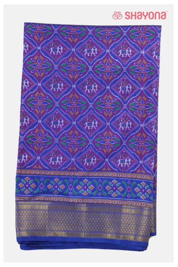 Trending Regal Purpleprinted Patola Cotton Saree