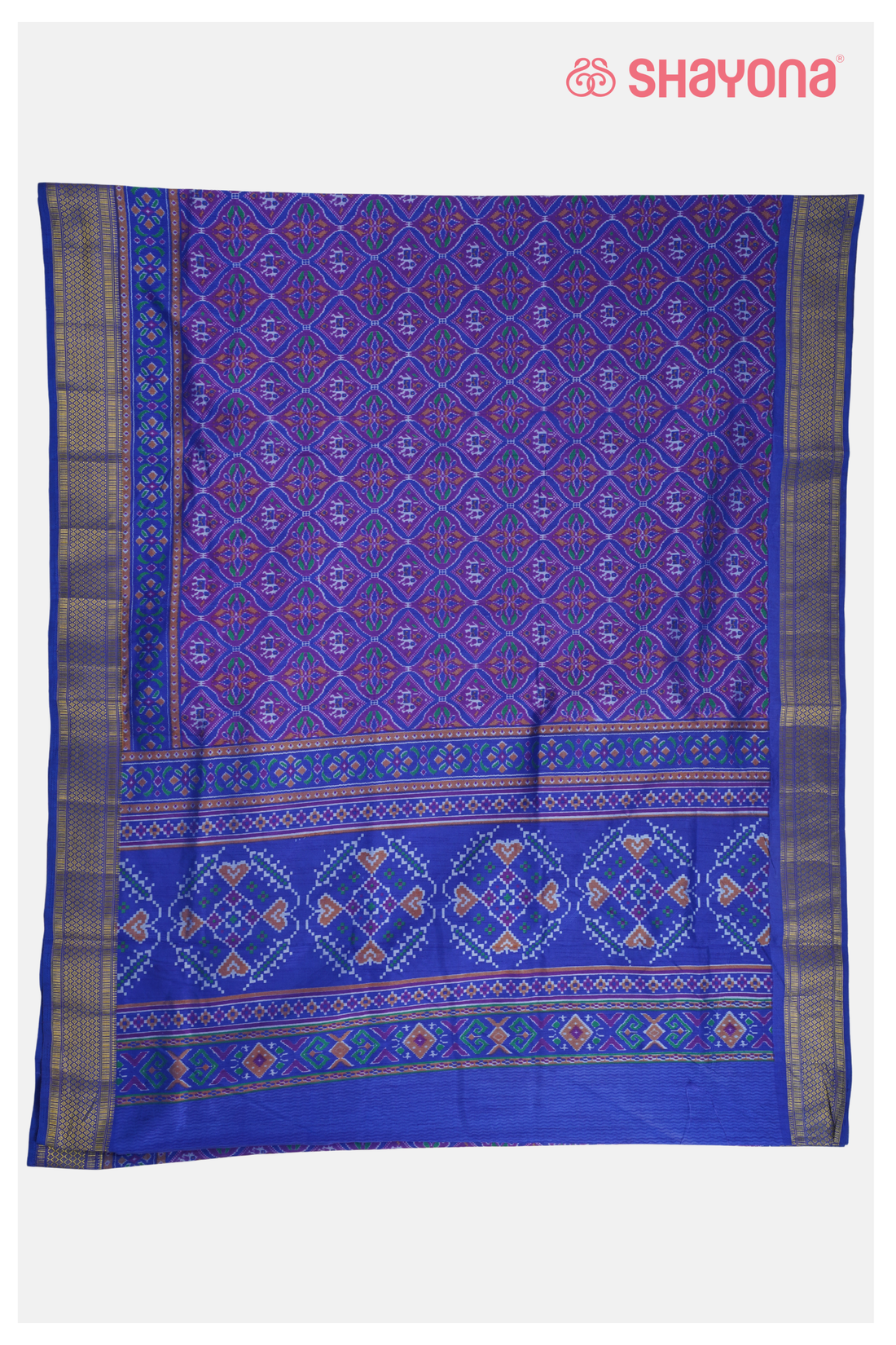 Trending Regal Purpleprinted Patola Cotton Saree