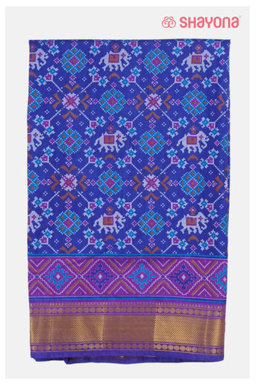 Royal Blueprinted Patola Cotton Saree