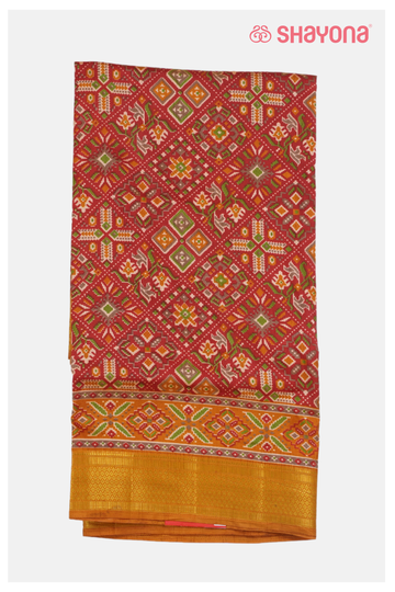 Trending Red Patola Printed Cotton Saree