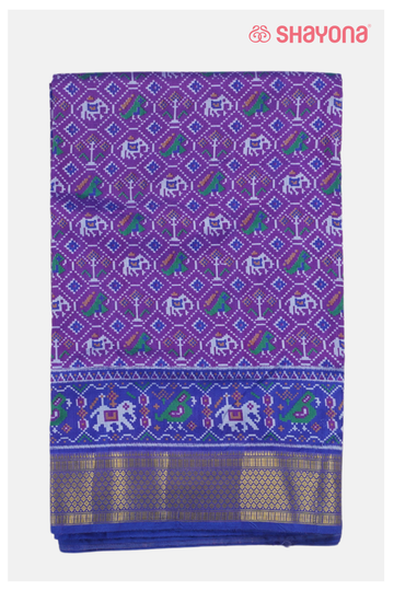 Violet Printed Patola Cotton Saree