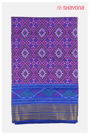 Magenta  Printed Patola Cotton Saree