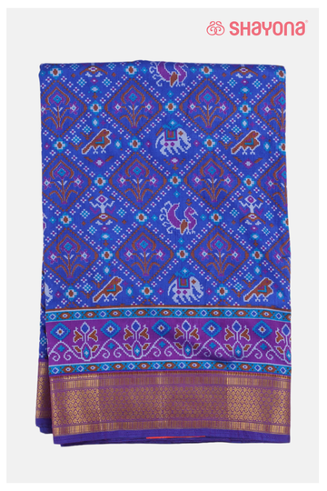 Royal Blue Printed Patolacotton Saree