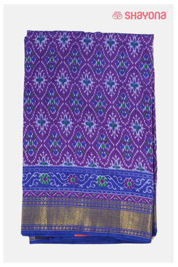 Deep Purple Printed Patola Cotton Saree