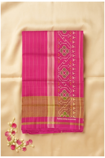 Rani Pink Patola Pure Silk Wedding & Party Wear Saree
