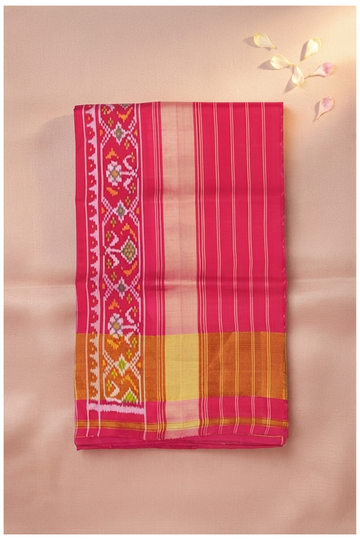 Rani Pink Patola Pure Silk Wedding & Party Wear Saree