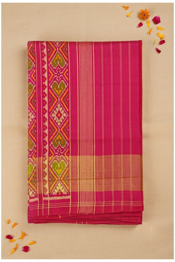 Magenta Pure Silk Patola Wedding & Party Wear Saree