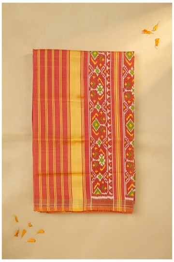 Rust Patola Pure Silk Wedding Saree
