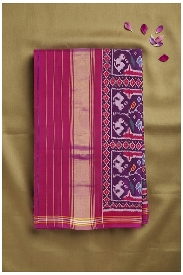 Wine Patola Pure Silk Wedding & Party Wear Saree