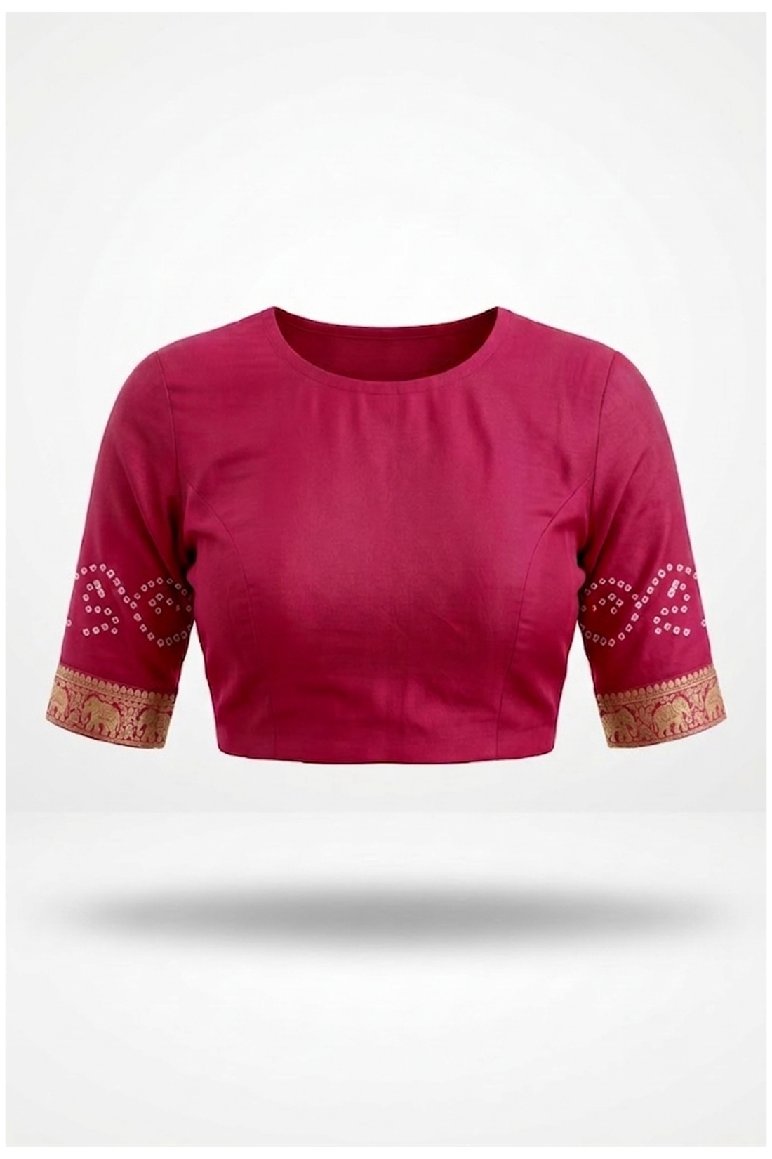Rani Pink Bandhni Art Gajji Silk Wedding Saree