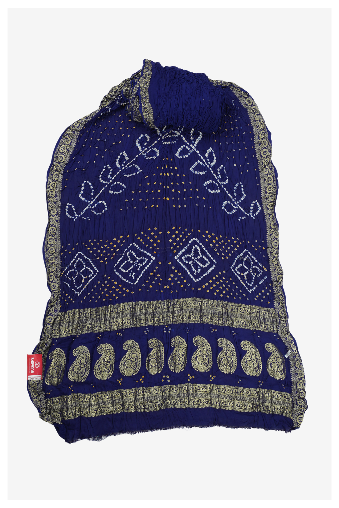 Royal Blue Bandhni Gajji Silk Wedding Party Saree