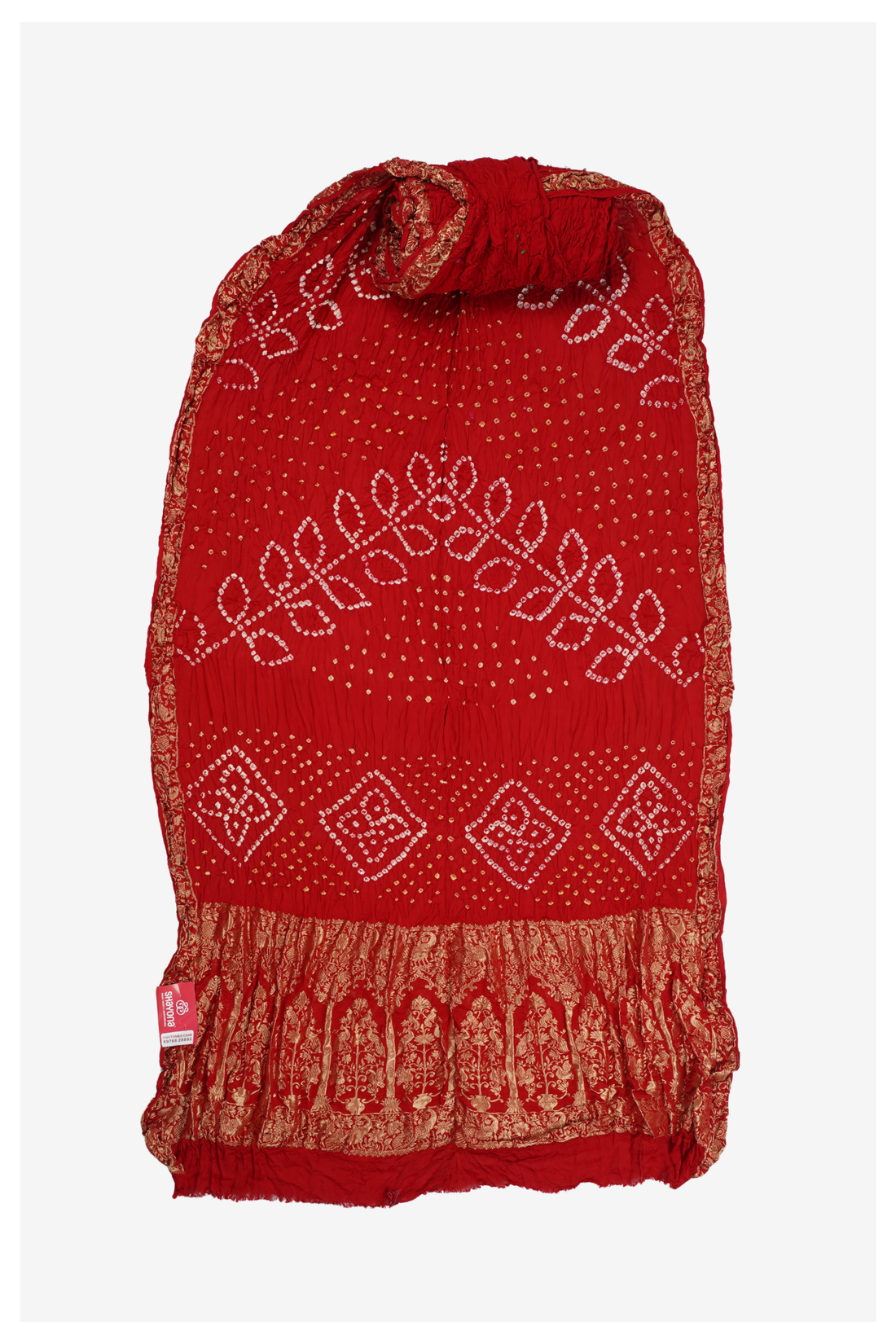 Red Bandhni Gajji Silk Wedding & Party Wear Saree