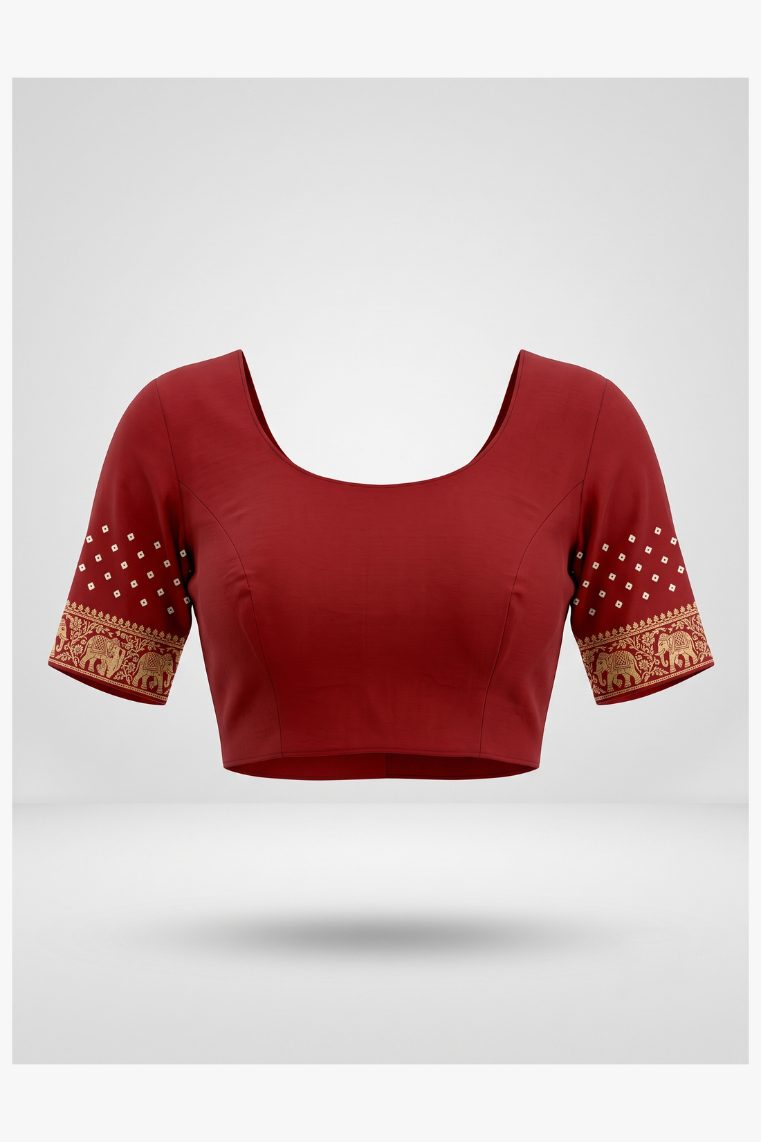 Maroon Bandhni Gajji Silk Wedding Saree