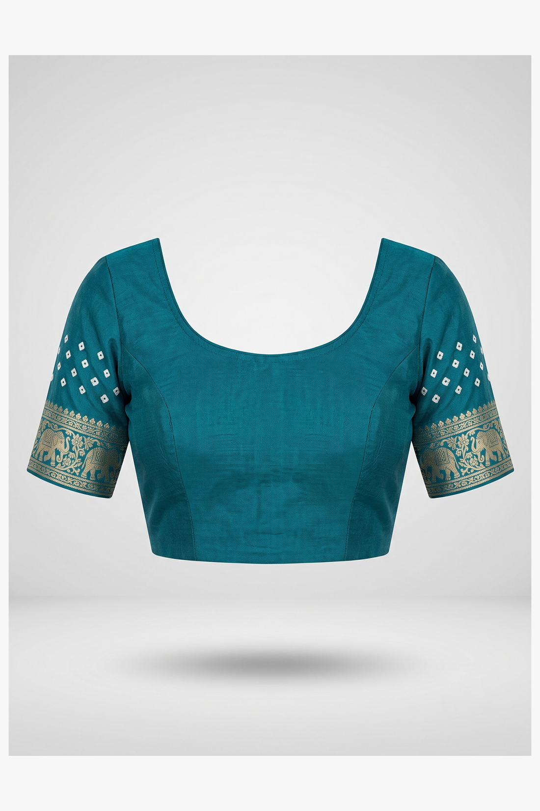 Teal Bandhni Gajji Silk Wedding Saree