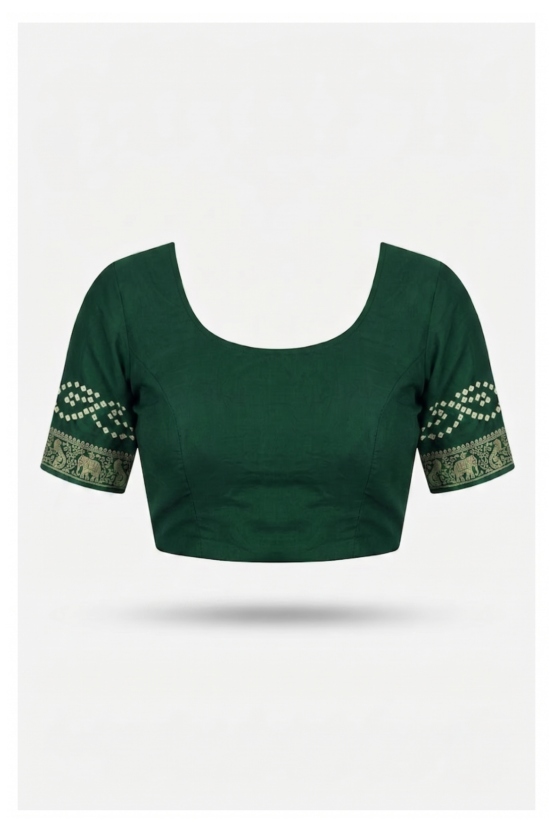 Bottle Green Bandhni Gajji Silk Mehendi Wedding Wear