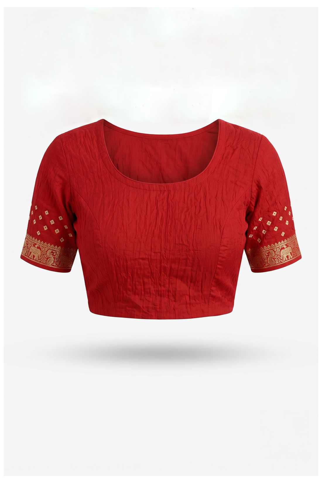 Red Bandhni Gajji Silk Mehendi Saree