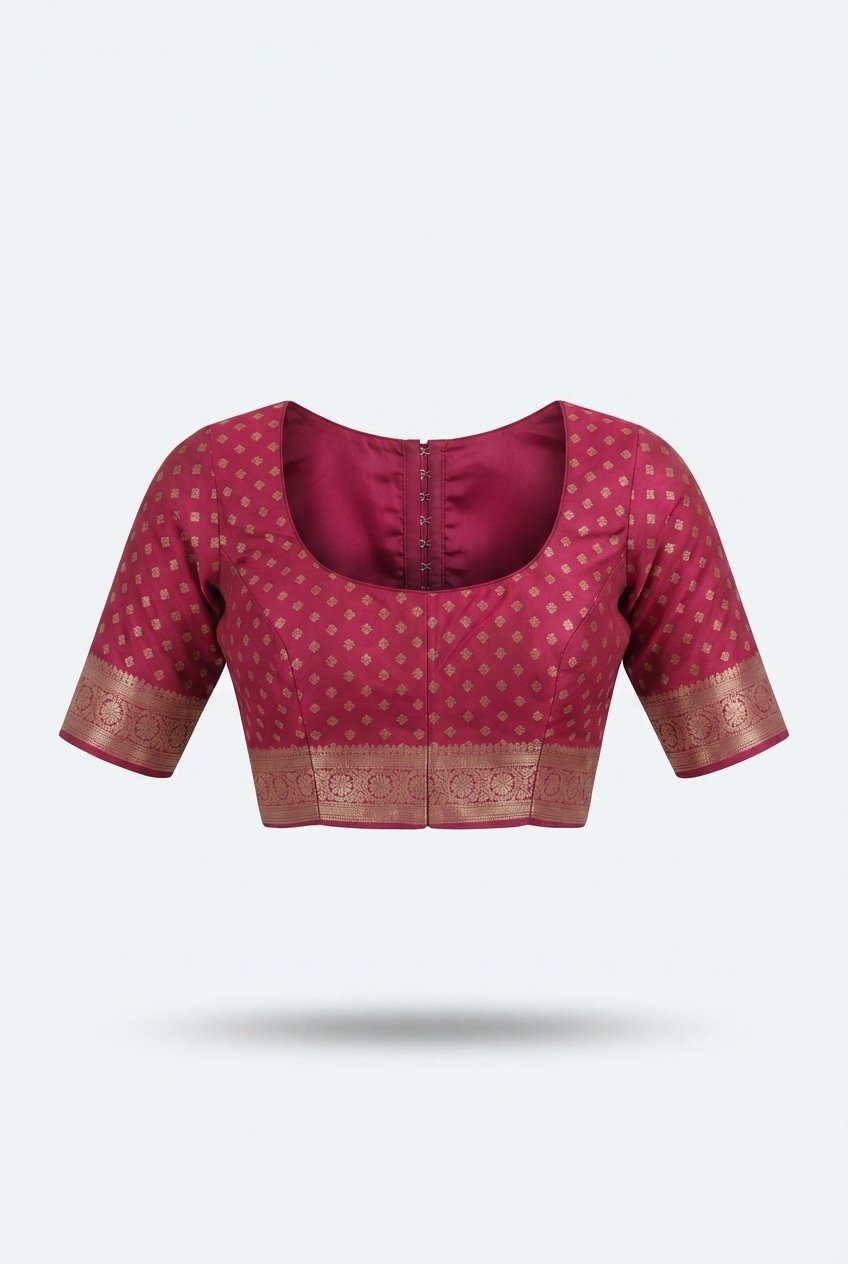 Elegant Deep Magenta Handloom Saree With Rich Golden Zari Pallu