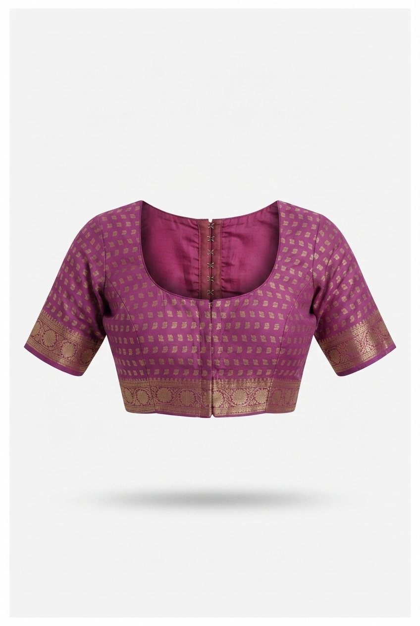 Elegant Purple Linen Silk Saree With Rich Gold Zari Border