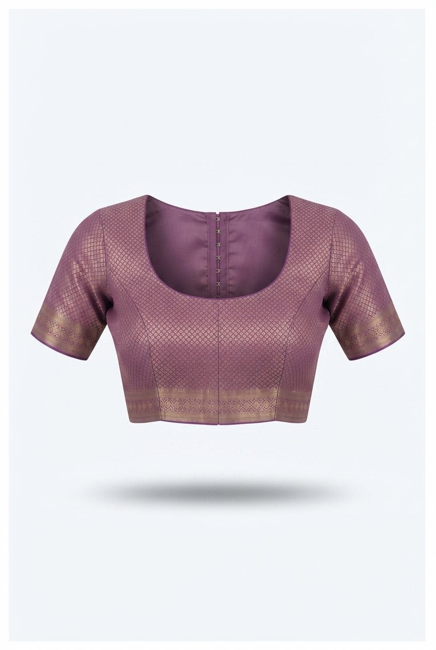 Elegant Purple Handloom Cotton Silk Saree With Rich Golden Zari Border And Tassels
