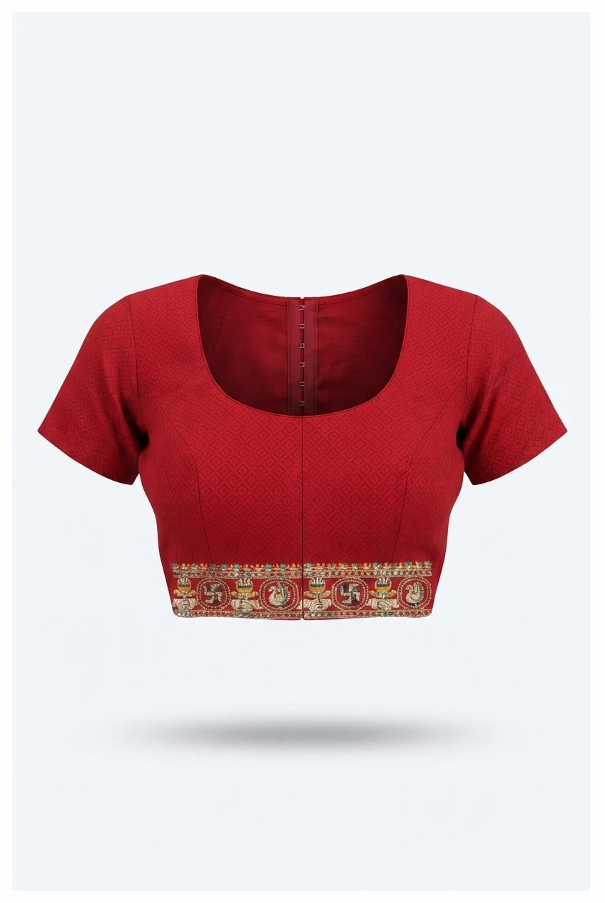Elegant Red Silk Georgette Hand-Embroidered Bandhani Saree With Traditional Zardozi Border