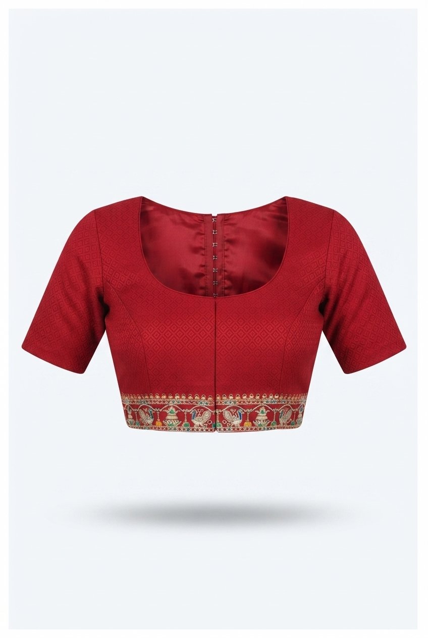 Elegant Red Bandhani Georgette Saree With Intricate Zari Border And Traditional Pictorial Pallu