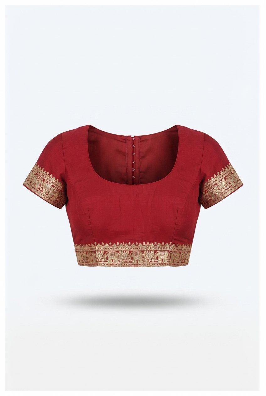 Elegant Red Gharchola Bandhani Georgette Saree With Heavy Zari Border And Elephant Motifs