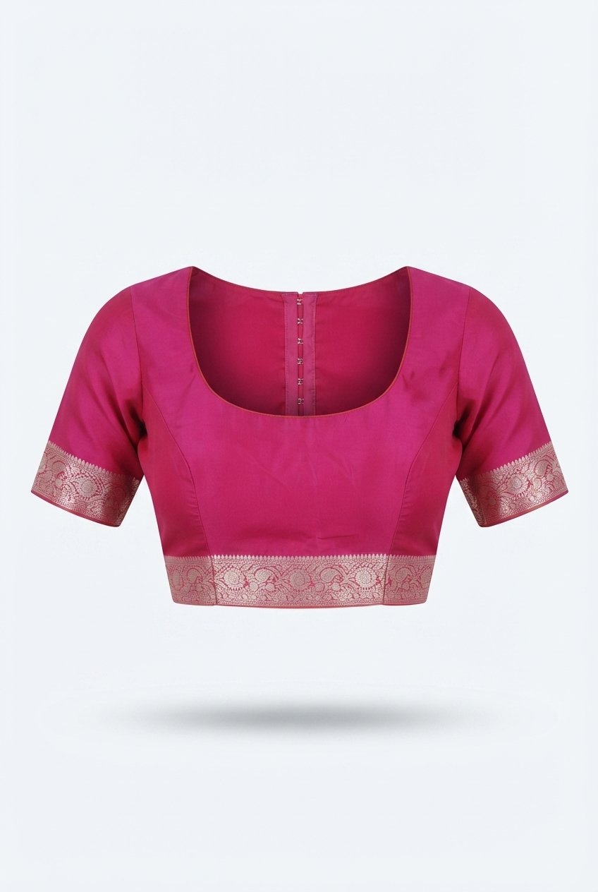 Rose Pink Banarasi Silk Saree With Intricate Silver Zari Floral Jaal