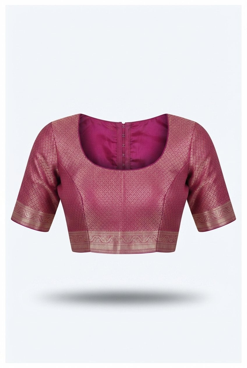 Royal Magenta Banarasi Silk Saree With Intricate Silver Zari Jaal