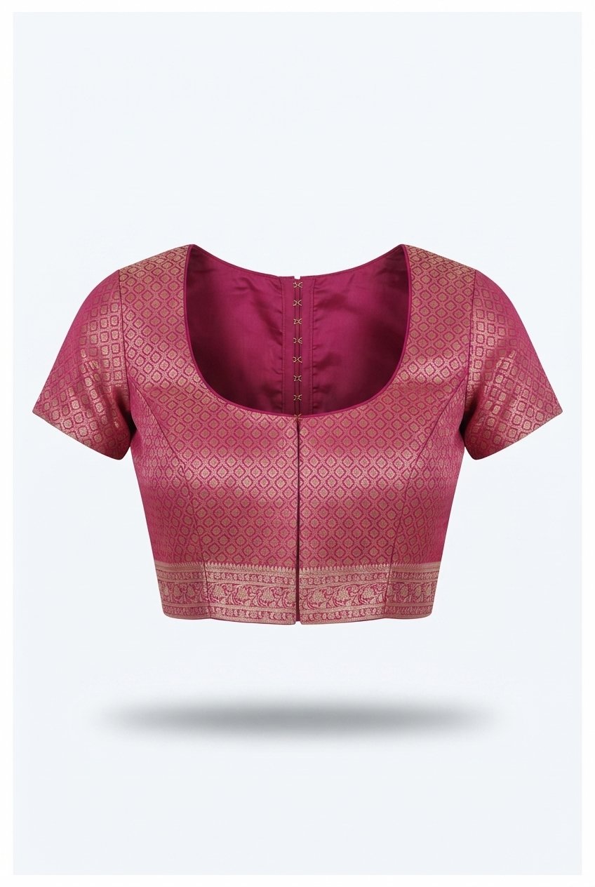Elegant Rani Pink Banarasi Silk Saree With Intricate Zari Weave