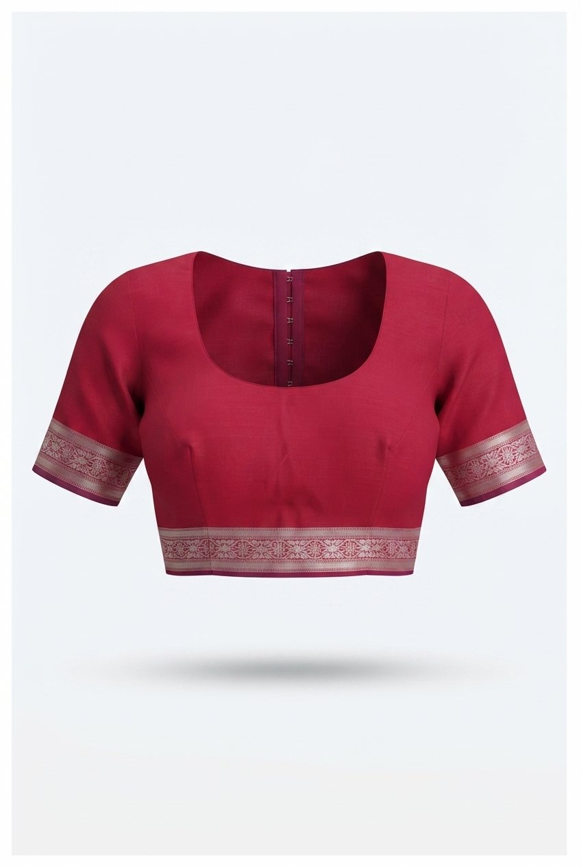 Elegant Raspberry Pink Banarasi Silk Saree With Intricate Silver Zari Weave