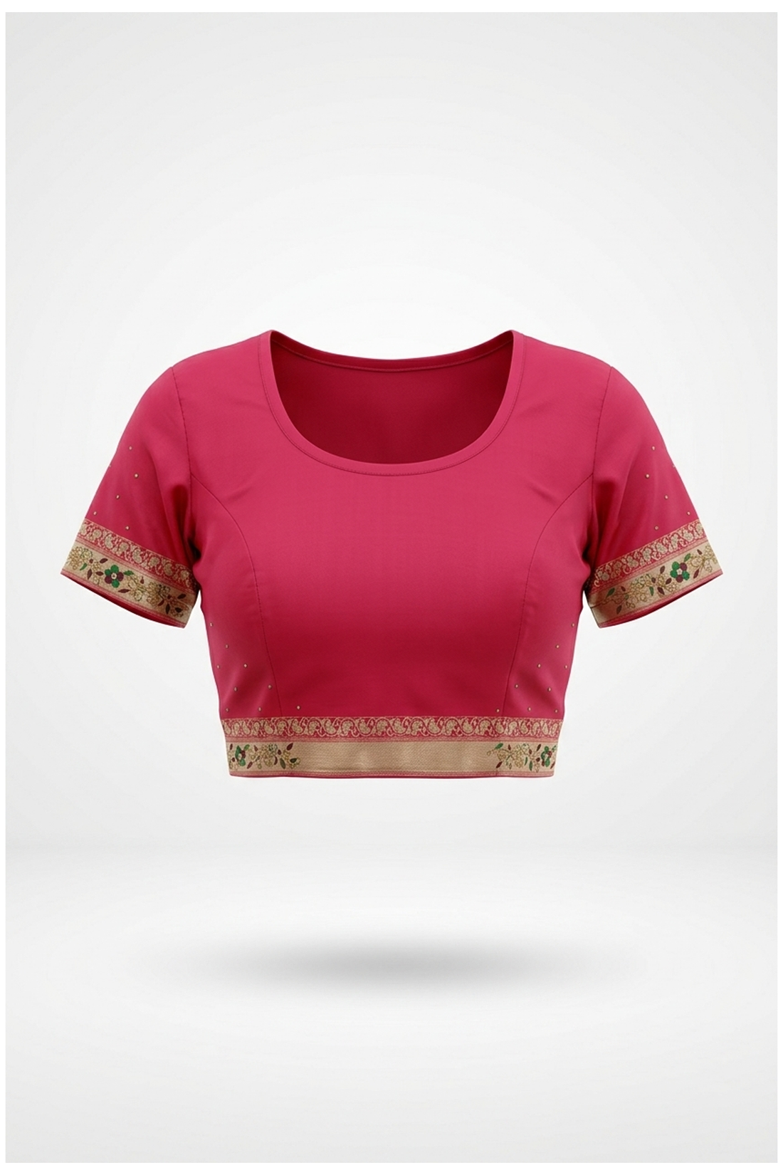 Rani Pink Banarasi Silk Saree With Hand Work Weaving