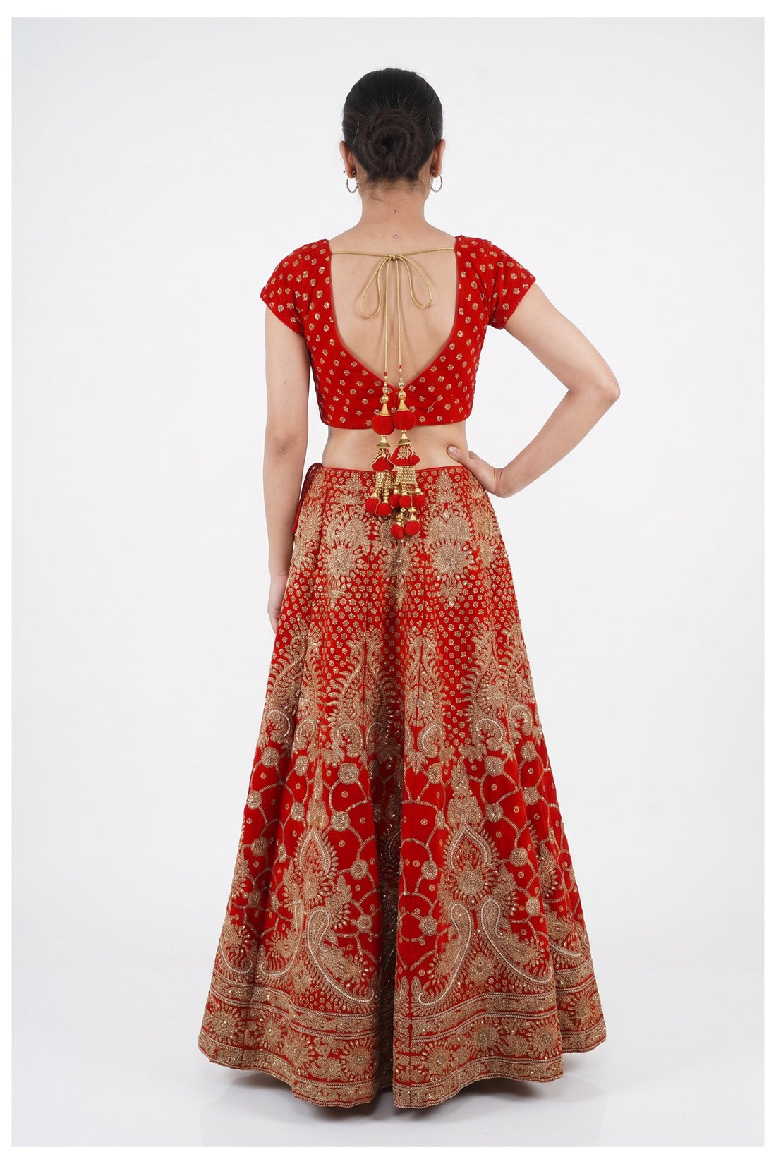 Red Bridal Embroidered Lehenga Choli With Net Dupatta