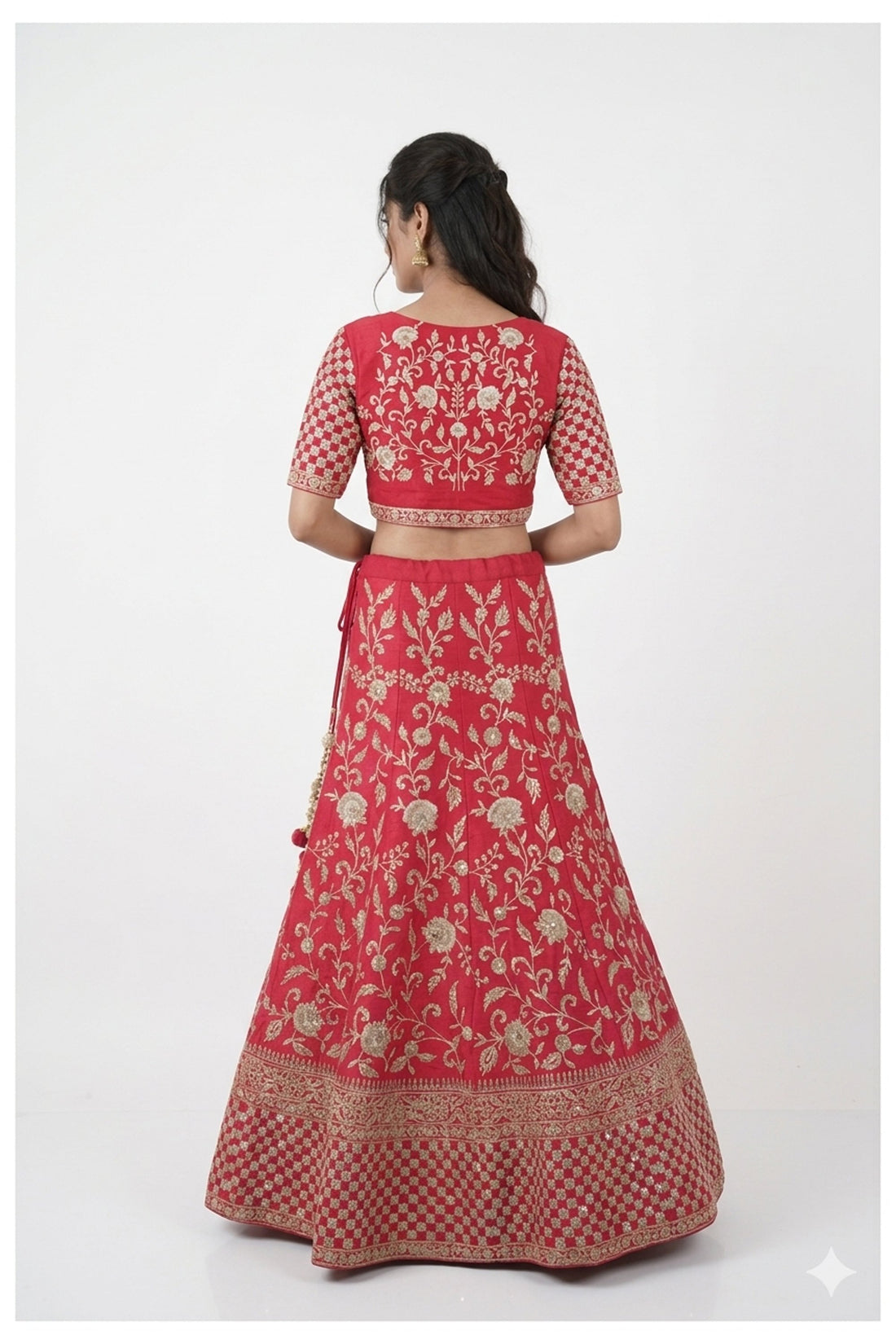 Rani Pink Embroidered Lehenga Choli With Dupatta
