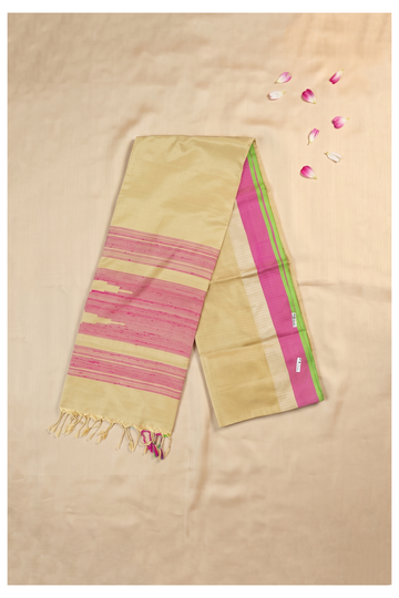 Champagne Gold Tissue South Silk Saree For Wedding & Party Wear
