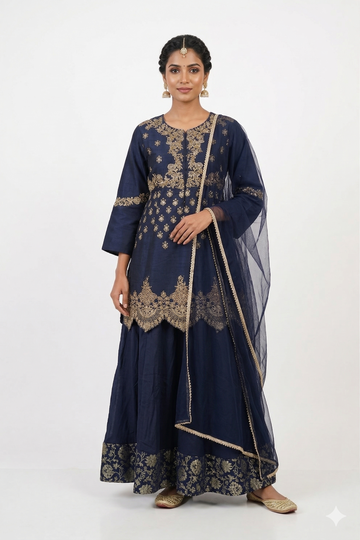 DARK NAVY BLUE  LEHENGA CHOLI