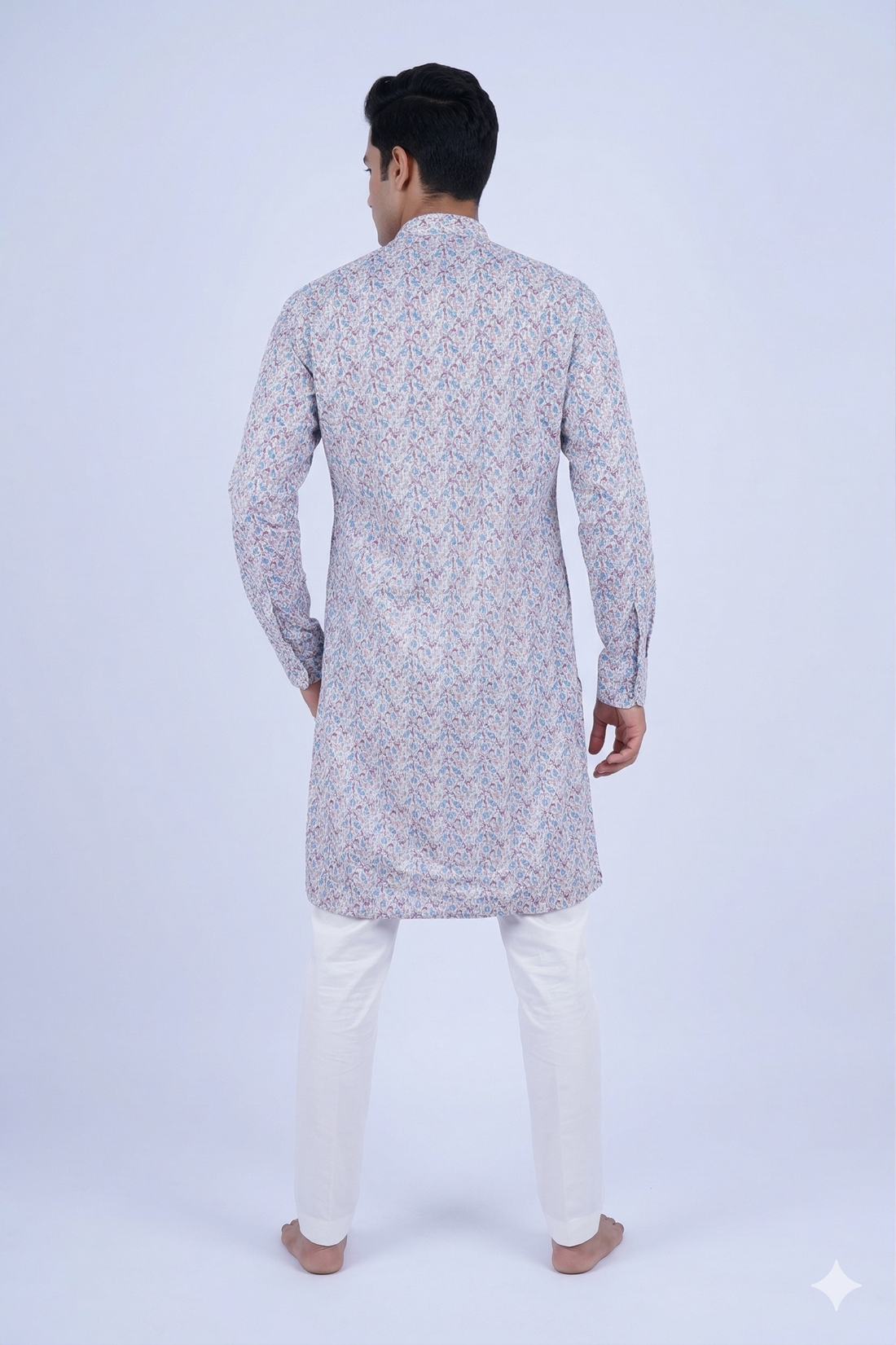 Pastel Floral Printed Men’S Kurta