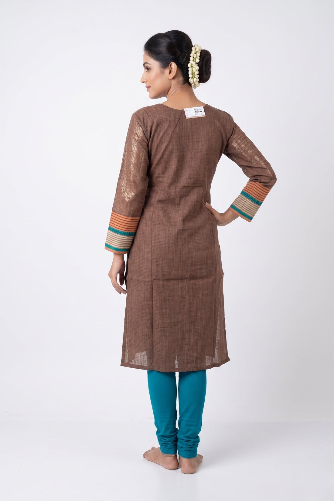 Rust Brown & Teal Elegance Churidar Set
